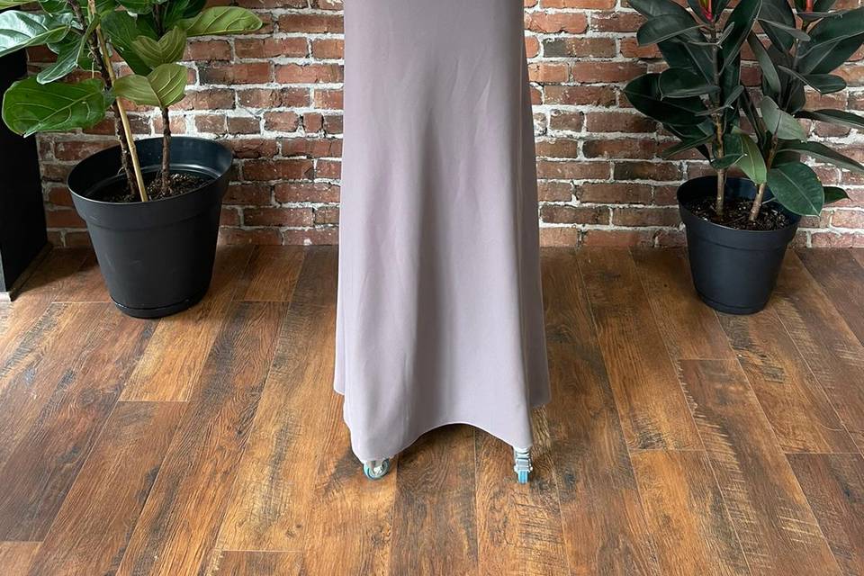 Fitted taupe high neck dress