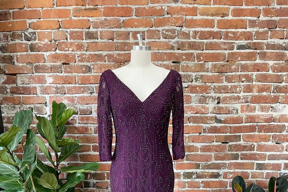 Short purple lace dress
