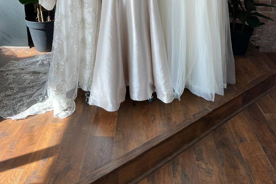 Three wedding gowns