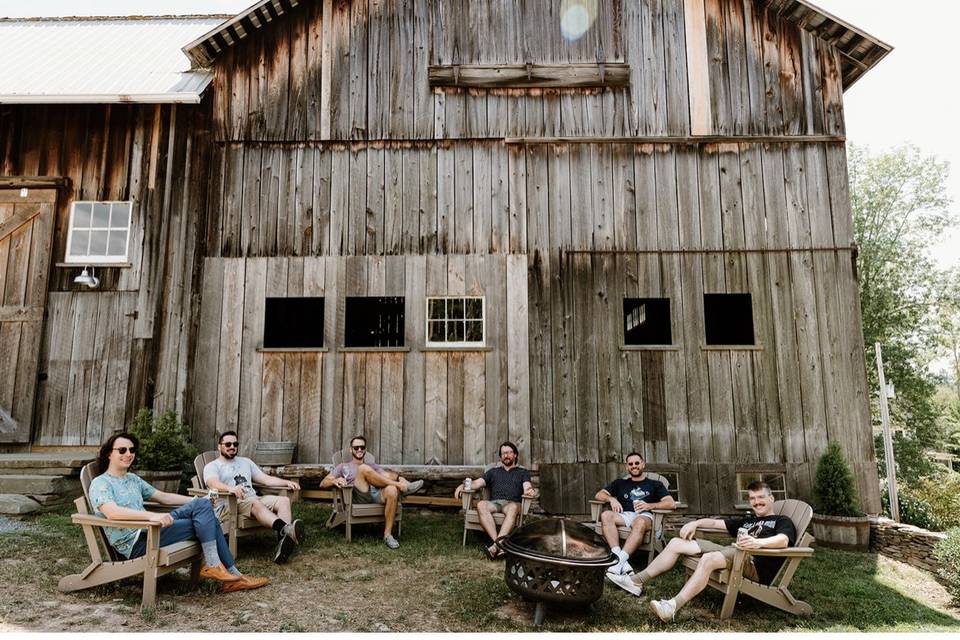 Groomsmen hanging out