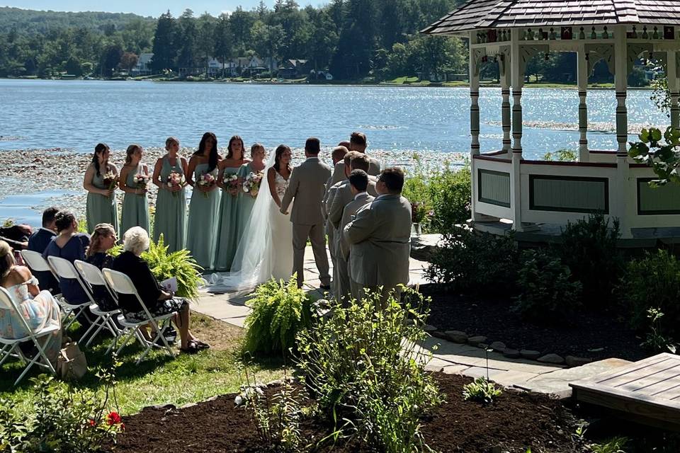 Ceremony overlooking Lake Care