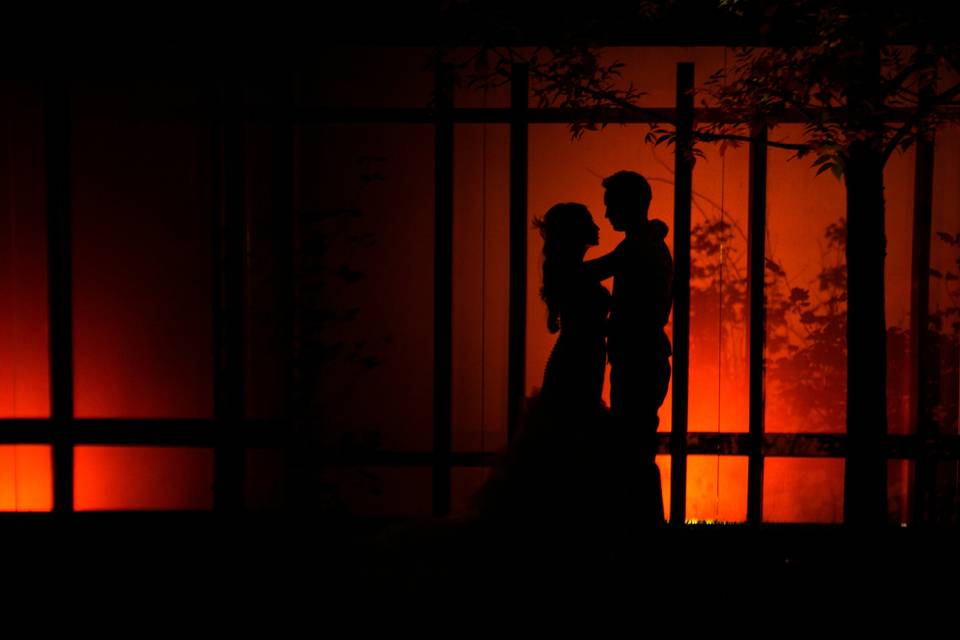 Novelty Hill-Januik Winery - couple silhouette