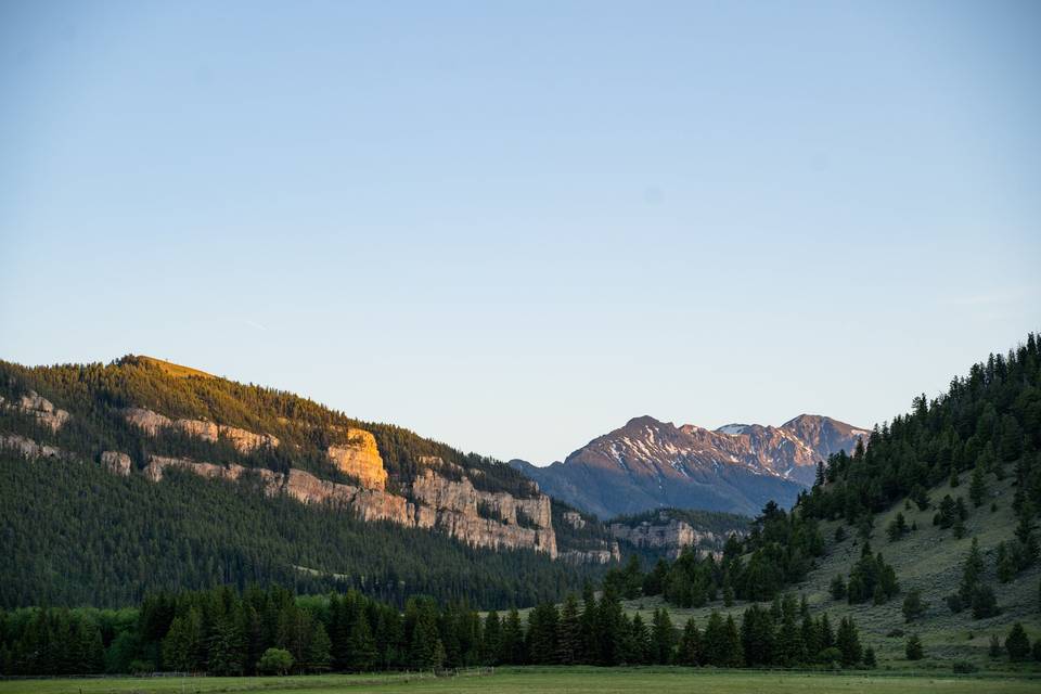 Mountains with sunset