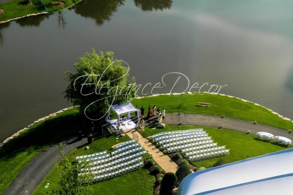 Aerial view of the ceremony site