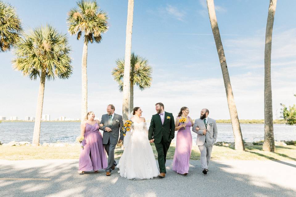 Wedding party at the beach