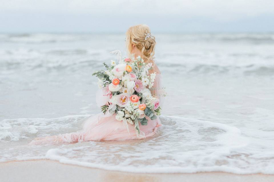 Beach bridal portraits