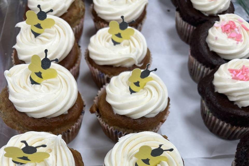 Bee themed cupcakes