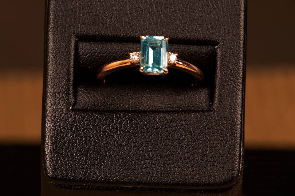 AA Aquamarine rose gold ring