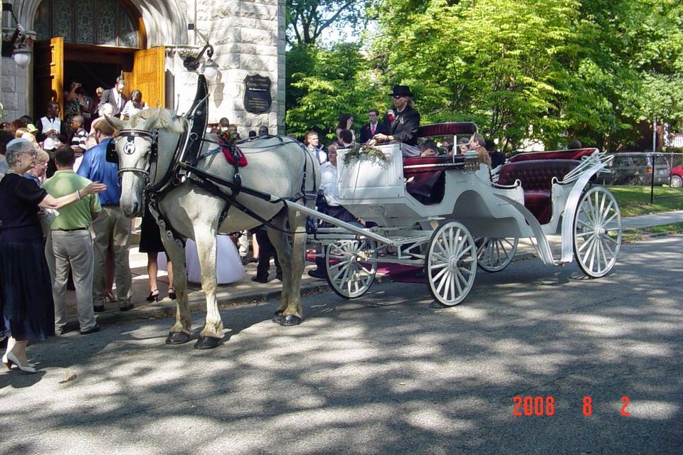 Carriage awaits bride