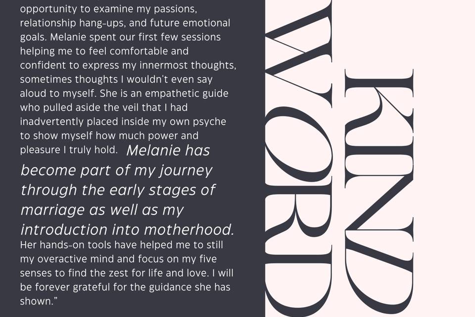 Kind words for Melanie Bonk