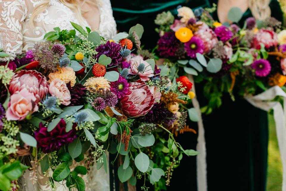 Bride and bridesmaid bouquets