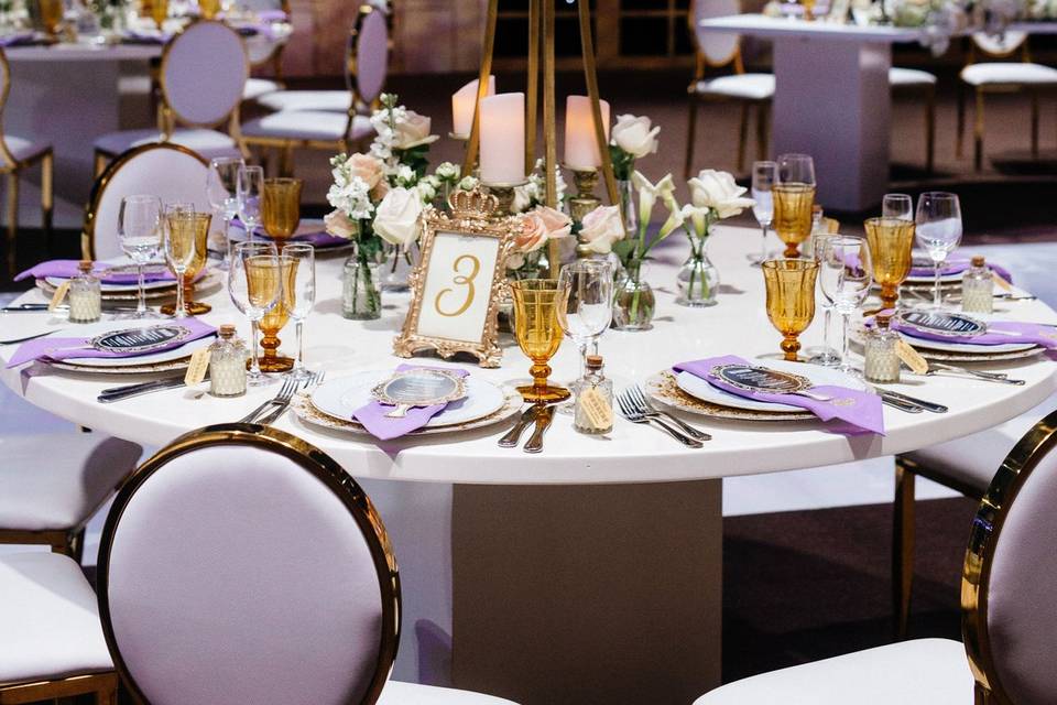 Table set up with centerpiece