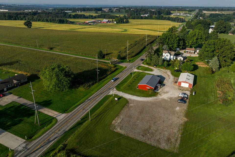 From above the parking lot