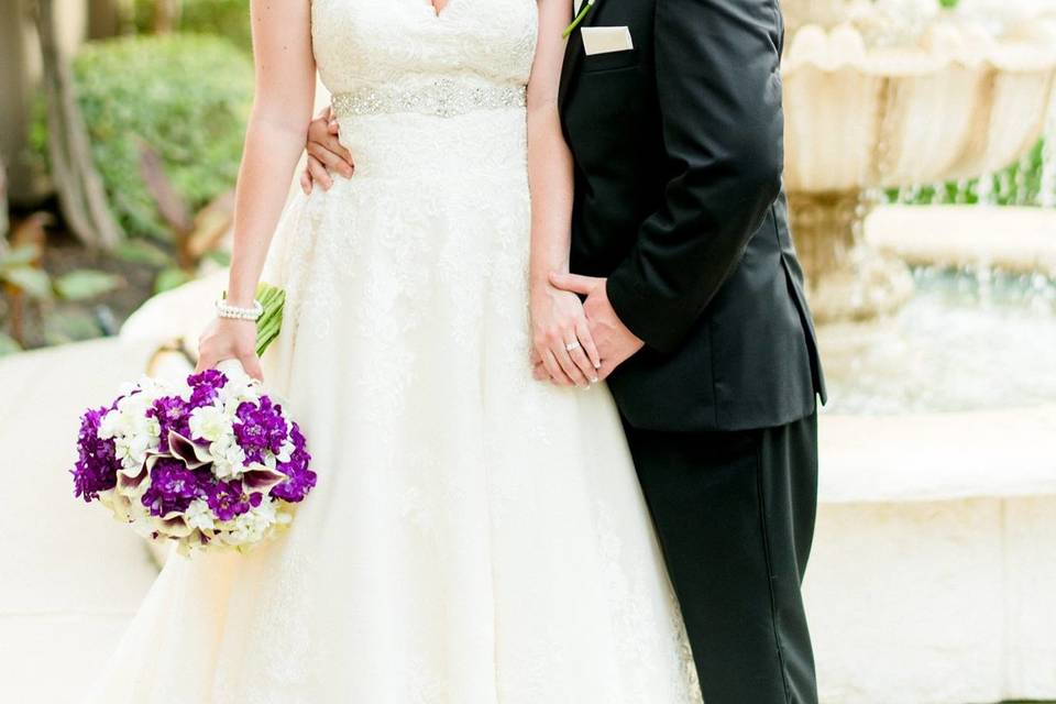 Groom kisses his bride