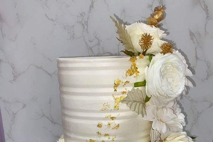 Navy and white two-tier