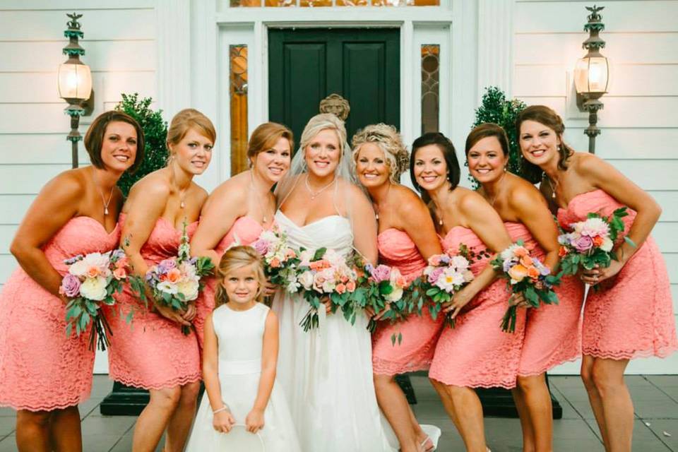 Bride and bridesmaids