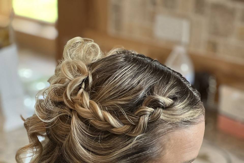 Half up/down side braids