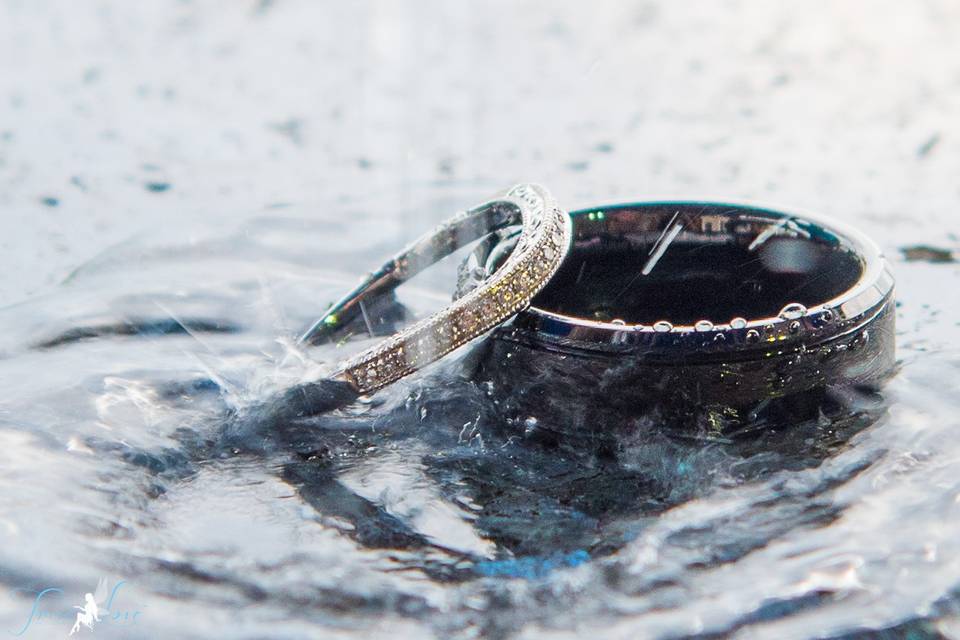 Ring photograph with water.