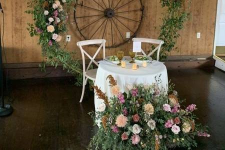 Head Table in the barn