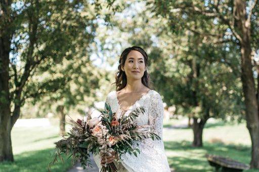 Beautiful bride at the farm