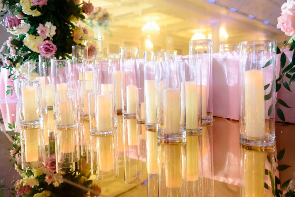 Bride and groom table decor