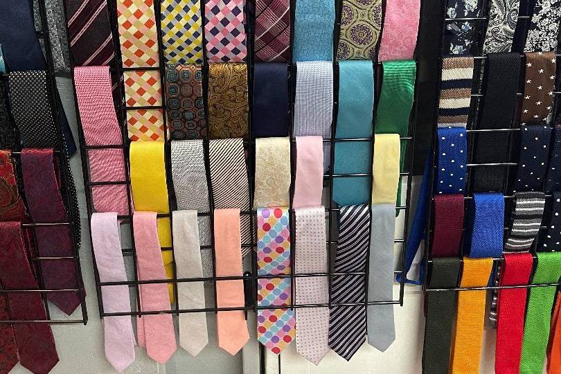 Colorful collection of neckties