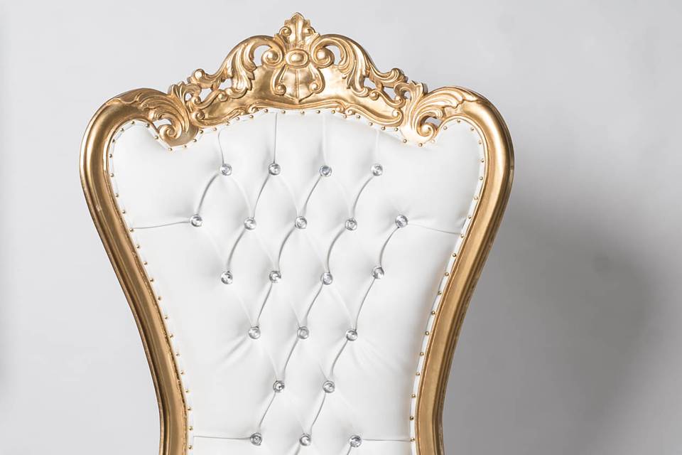 White/Gold Trim Luxury Chair