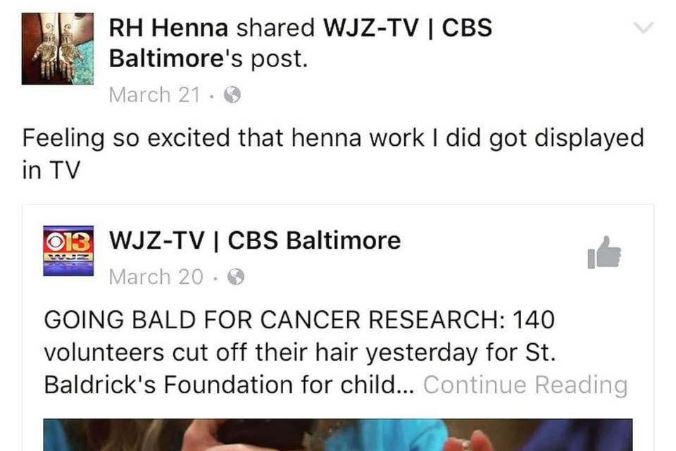 crown ,henna work got in TV