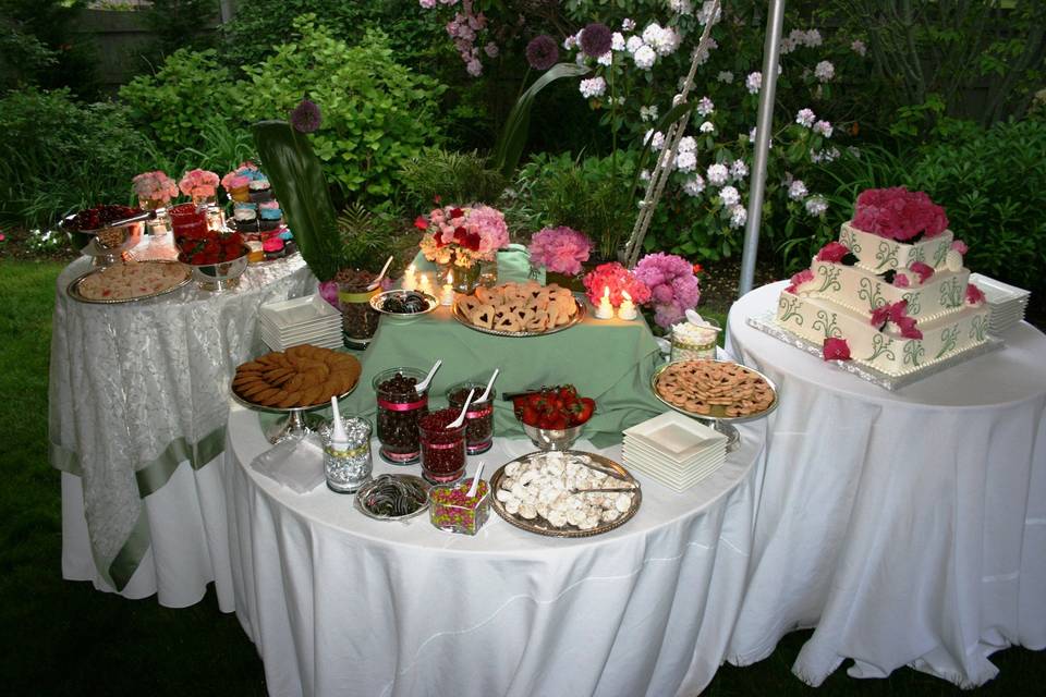 Desserts and wedding cake