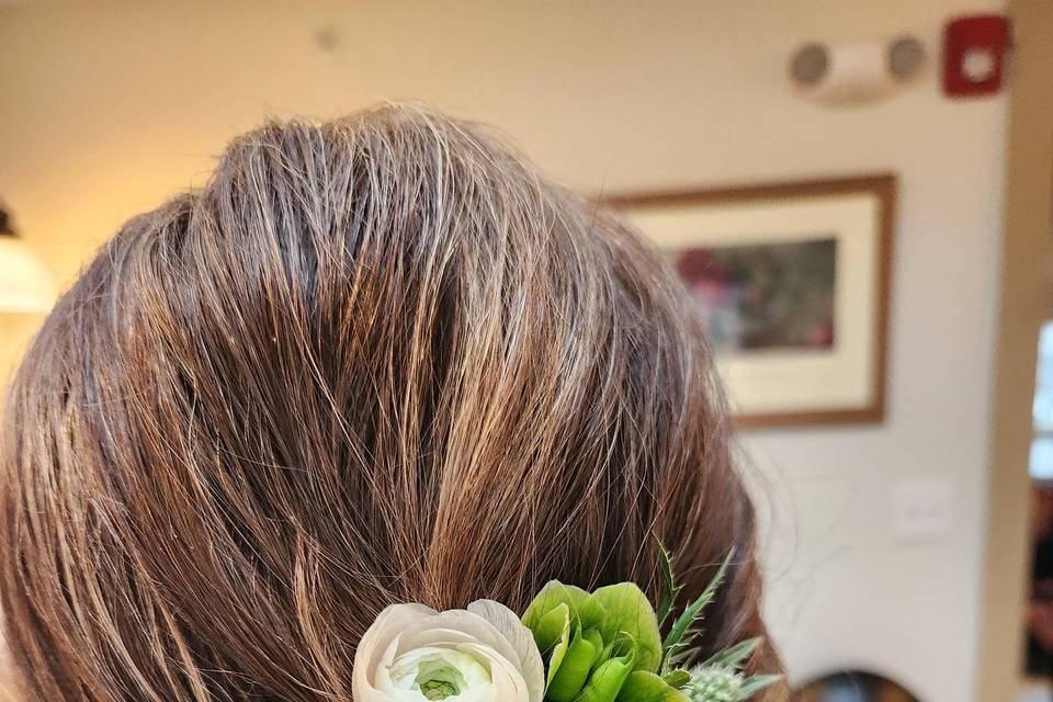 Updo with flowers