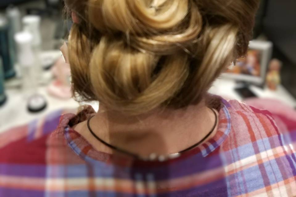 Victory roll updo back view