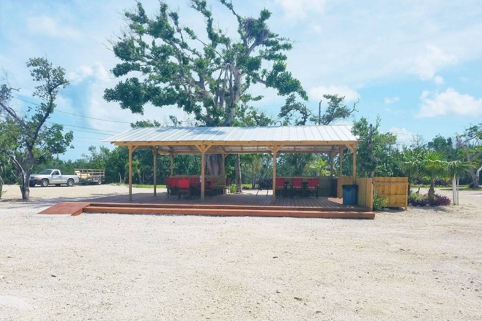 The beach pavilion