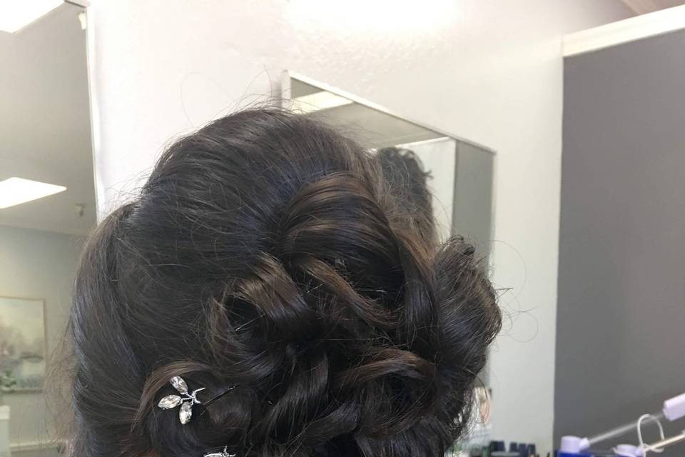 Decorated updo hairstyle