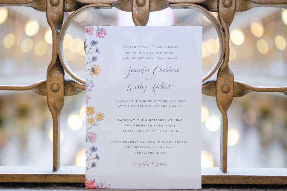 Custom floral wedding suite