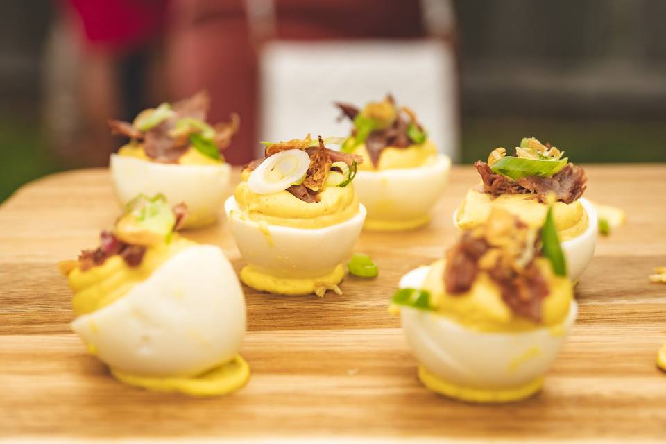 Duck Confit Deviled Eggs