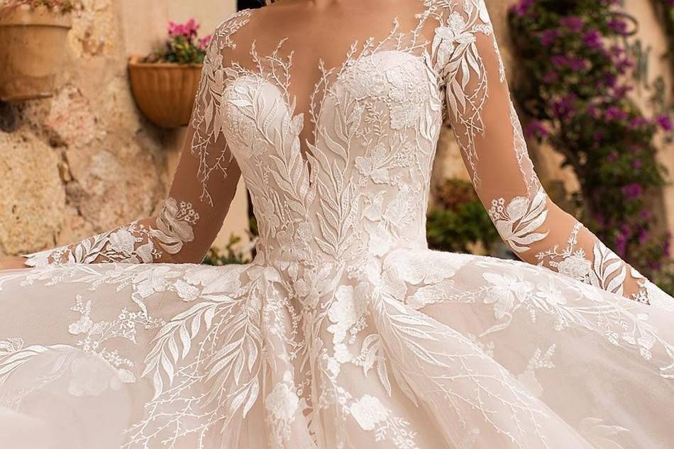 Backless A-Line Bride Dress