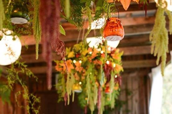 Fall floral chandelier