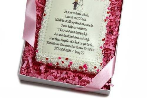 Edible Cookie Card - Wedding Invitation