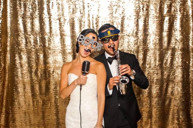 Newlyweds in the booth