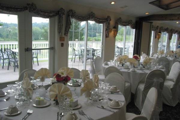 Table setup with centerpiece