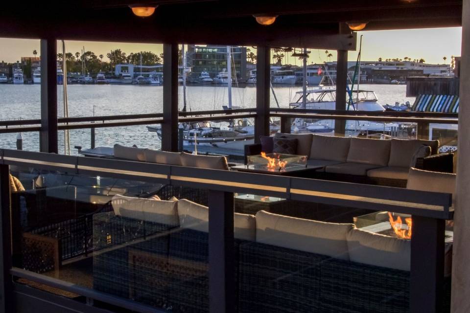 Sunset View of Waterfront Lounge Patio