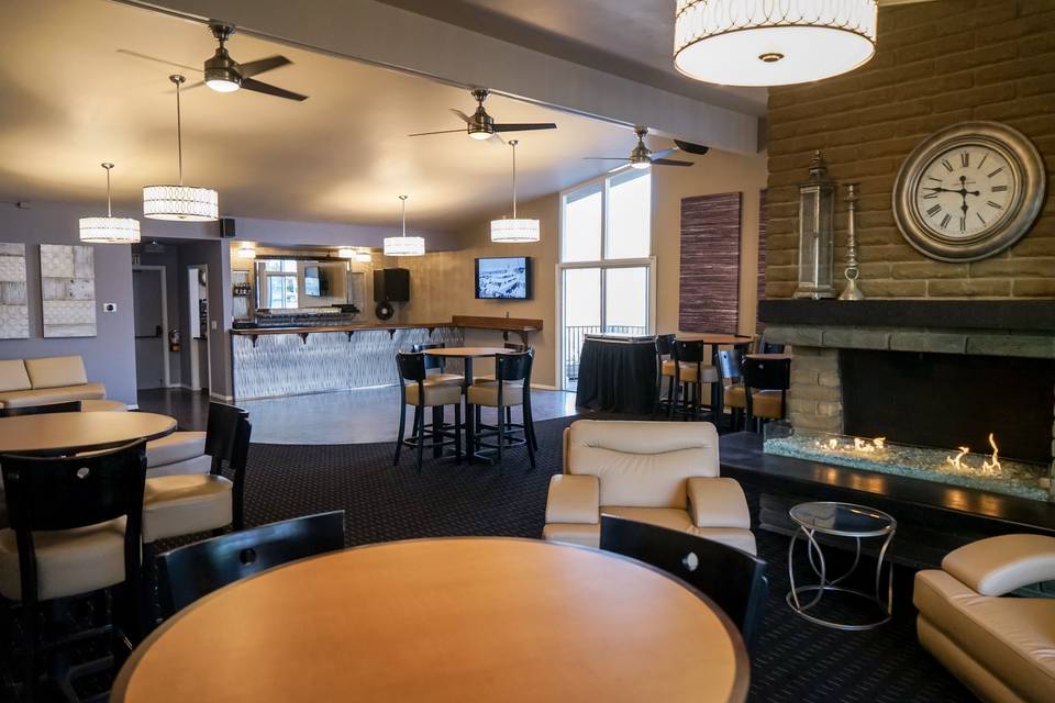 Interior of Waterfront Lounge with Fireplace bar