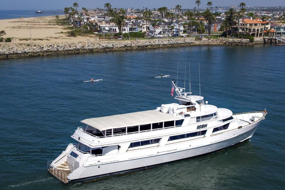 Our 120' yacht ICON in Newport Harbor