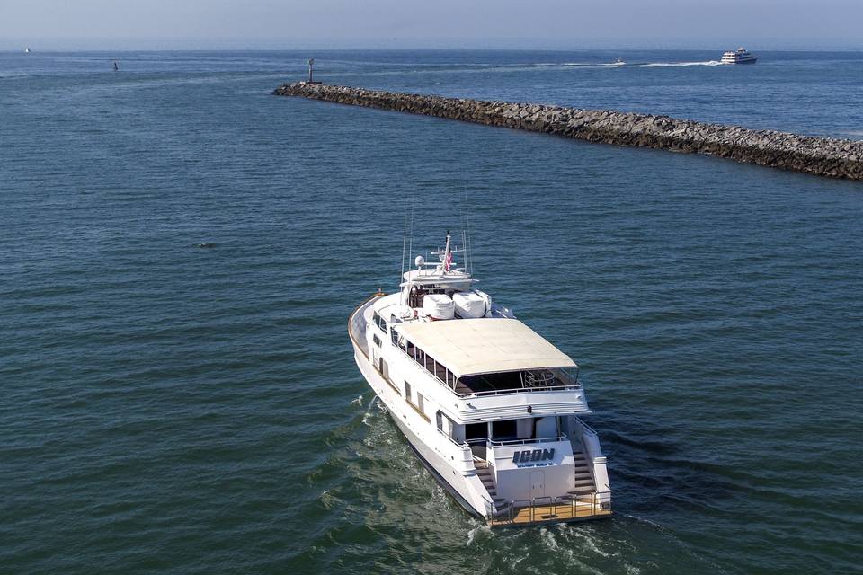 Yacht ICON cruising Newport Harbor