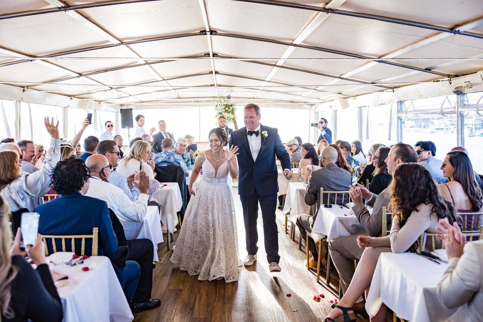 Couple walking down aisle!