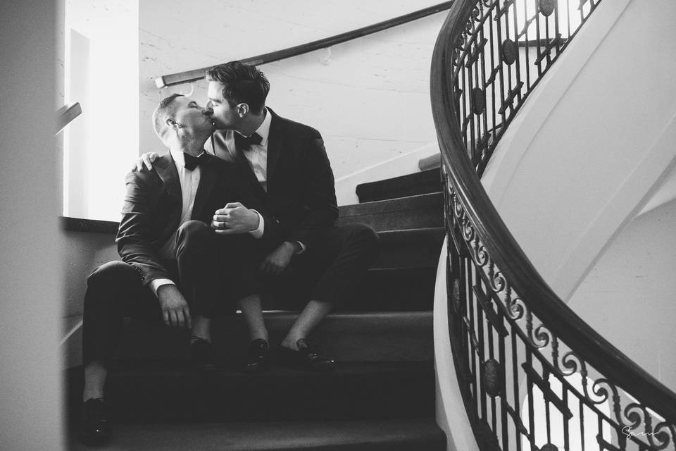 Couple on the staircase
