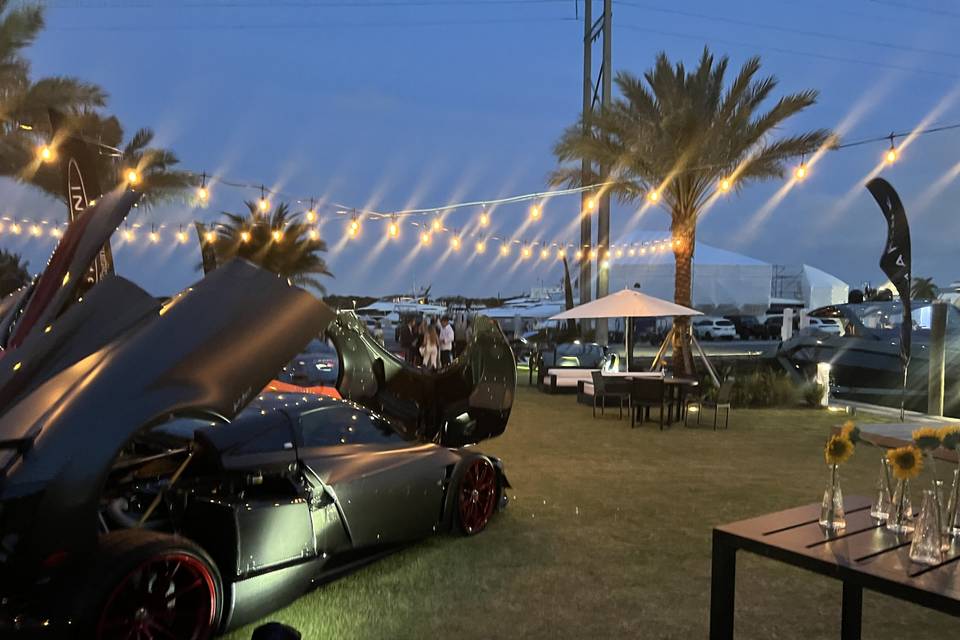 String Lights for a Car Show