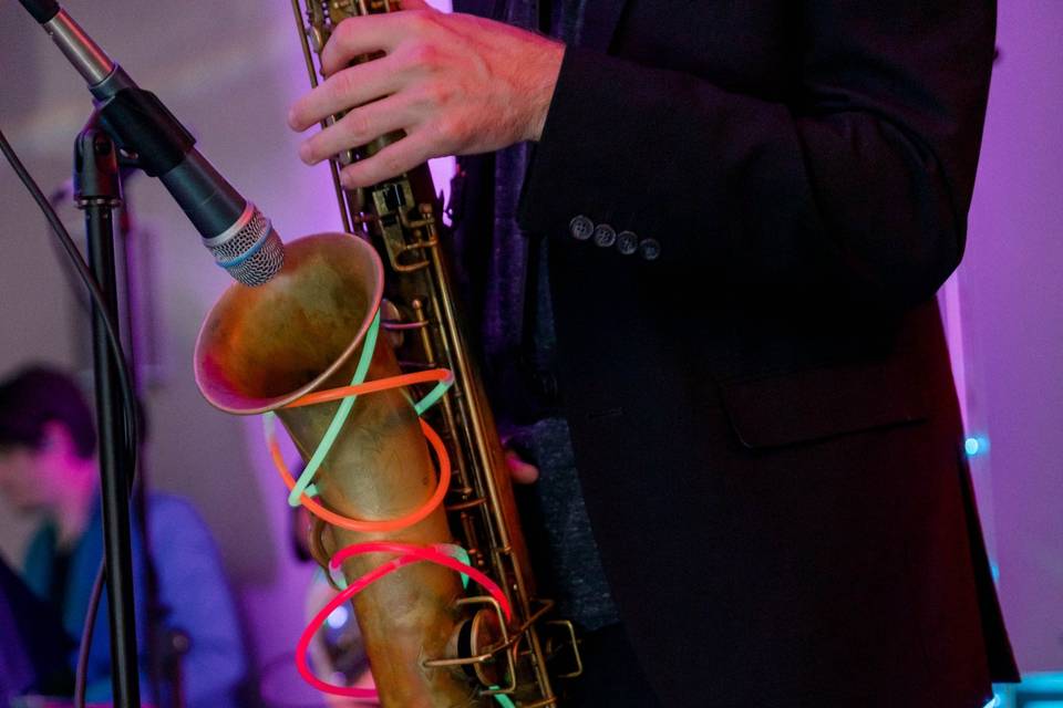 Glow sticks on saxophone