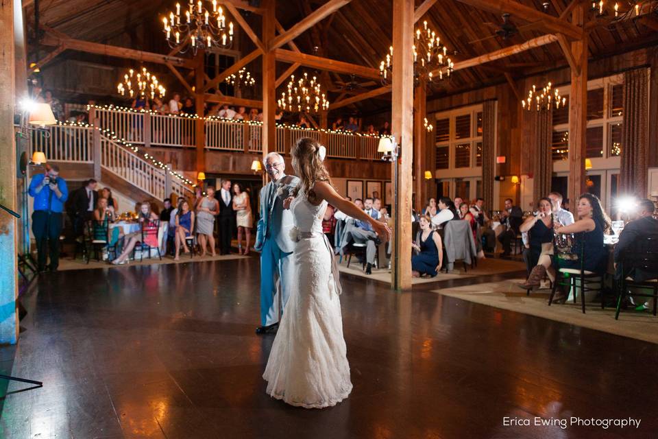 Bride and parent dancing