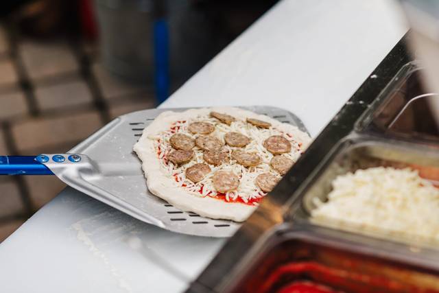 Sausage Pizza ready to cook